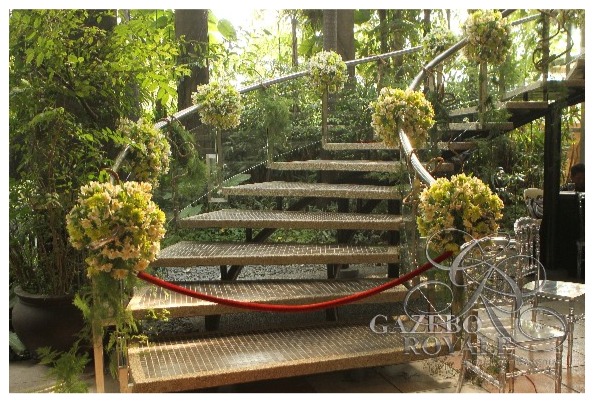 Staircase with flowers